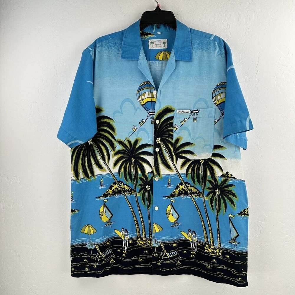 Vtg American Paradise St Thomas Shirt Mens Sz XXL Hot Air Balloon Single Stitch